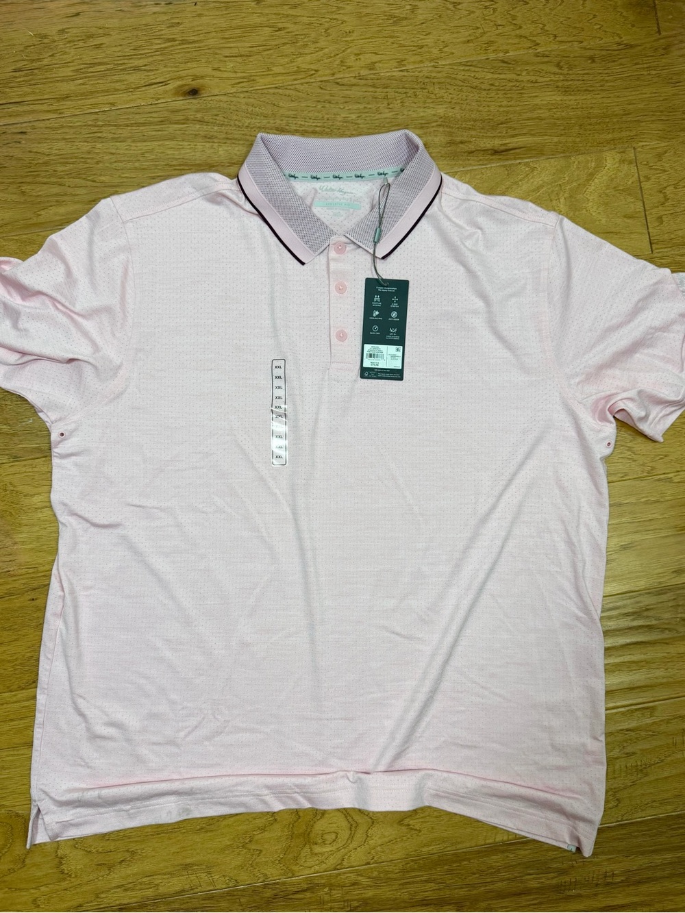 Walter Hagen Light Pink Polo with Contrast Trim